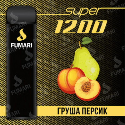 Электронная сигарета Фумари Подс Супер 1200 затяжек Груша Персик (Fumari Pods 1500 Super Pear Peach)
